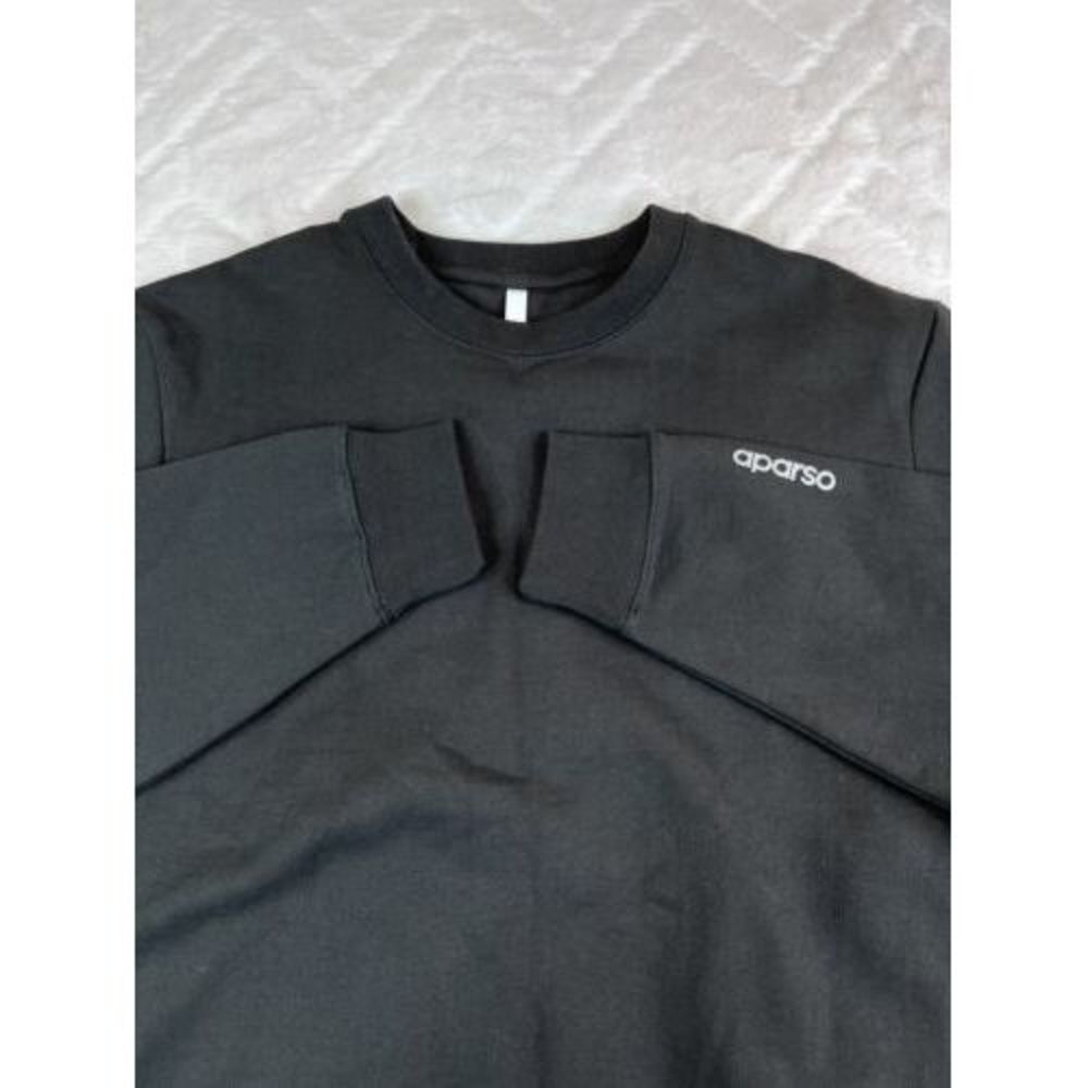 Aparso Sweatshirt Men's (L) Black Crewneck Pullover Swater